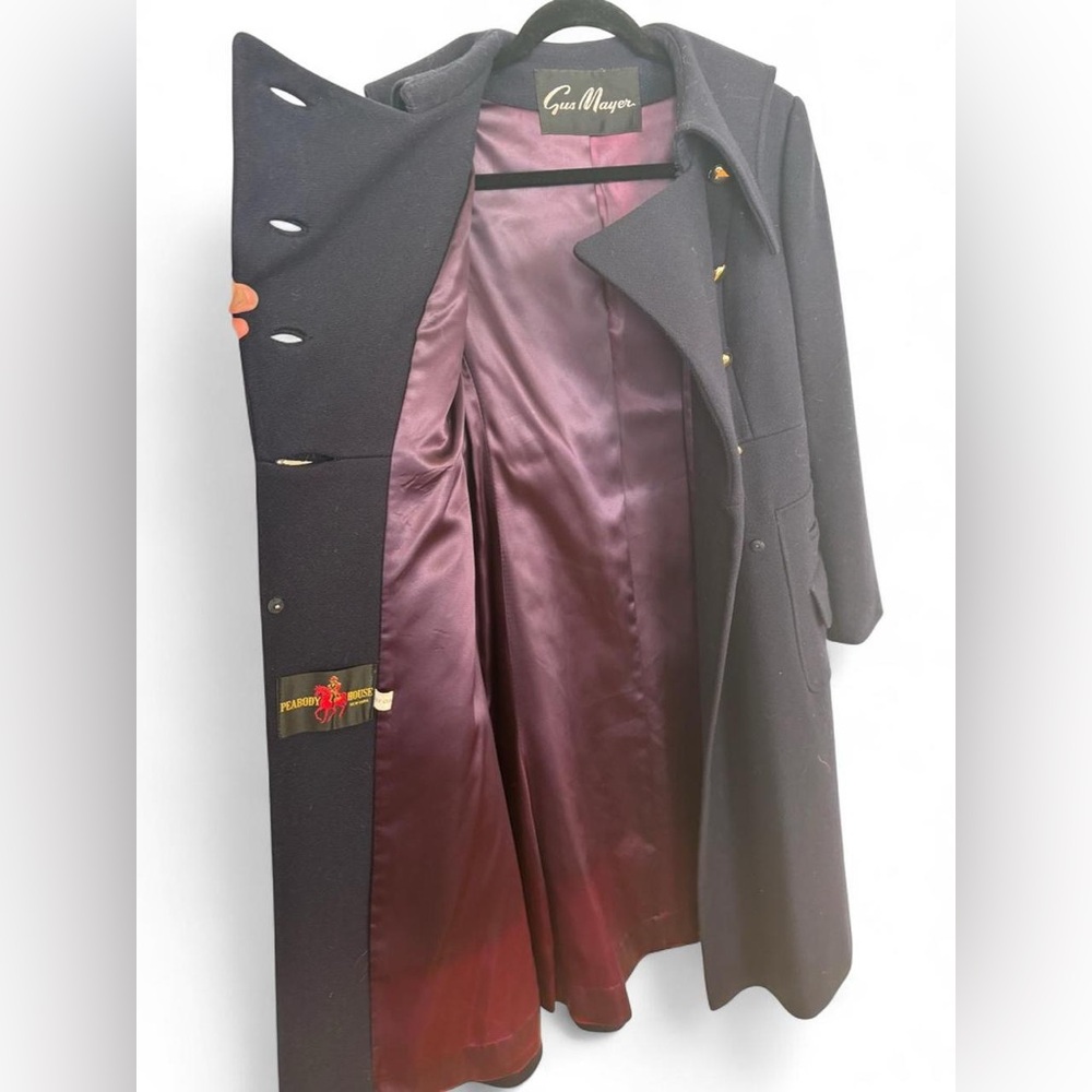 Gus Mayer Peabody House 1950s Navy Wool Double-Breasted Women's Coat Sz S - Picture 5 of 7